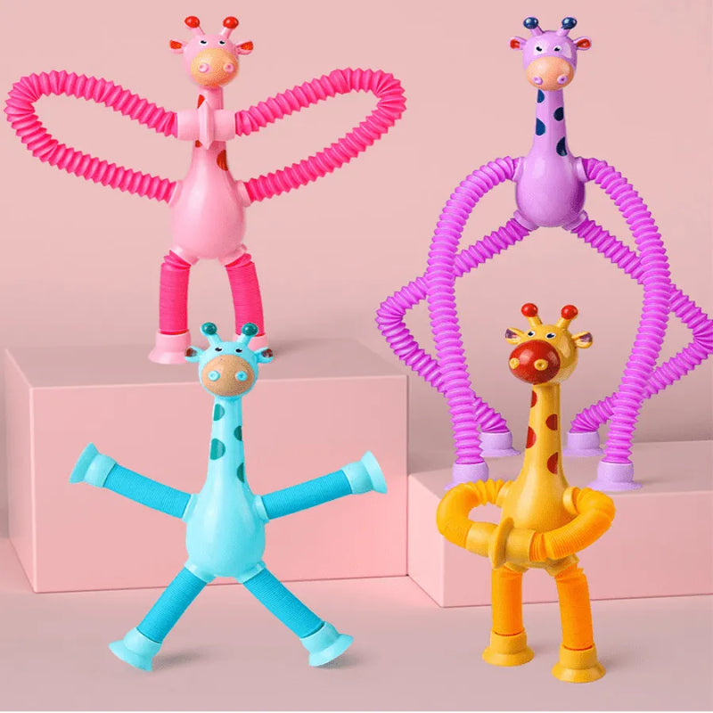 Kit Girafinhas Criativas Estica e Gruda Com Luz De LED - Diversão Garantida Para As Crianças