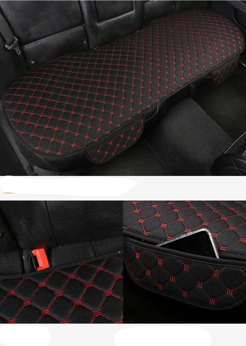 LuxeDrive ComfortCraft - Almofada De Carro Bordado - Conjunto Universal de Três Peças