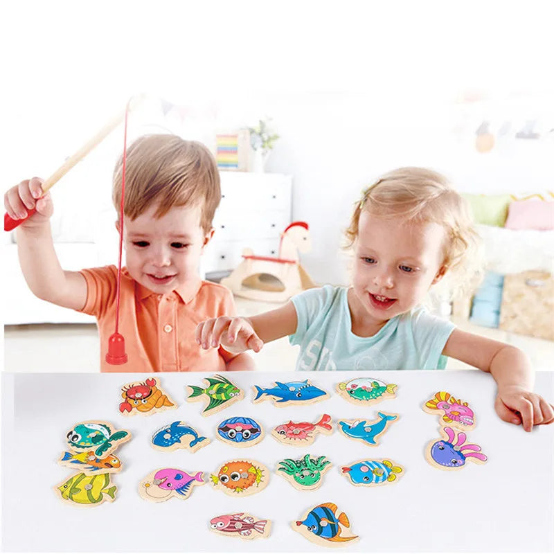 Brinquedo Educativo: Pescaria magnética infantil Montessori